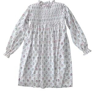 Smockingbird Girls Size 8 Smocked Dress Floral Ivory/Cream NWOT‎